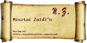 Misztai Zalán névjegykártya